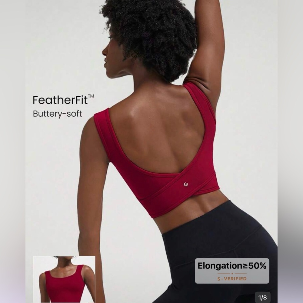 FeatherFit™ Butterly-Soft Burgundy Sports Bra